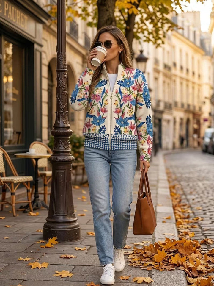 Tabitha | Blumen-Cardigan mit Reissverschluss im botanischen Garten