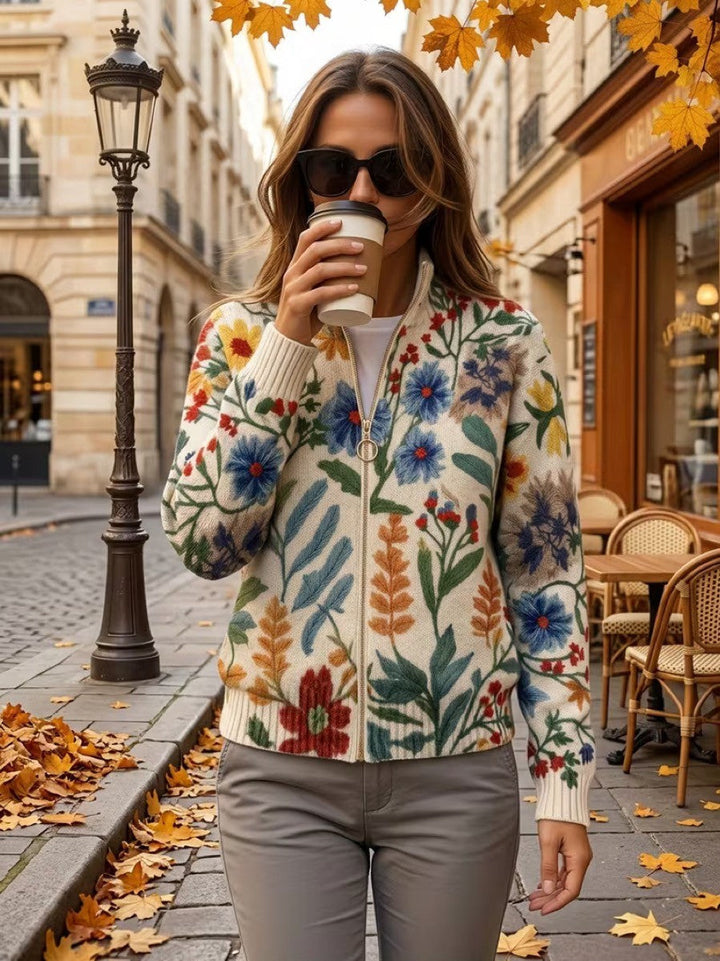 Tabitha | Blumen-Cardigan mit Reissverschluss im botanischen Garten